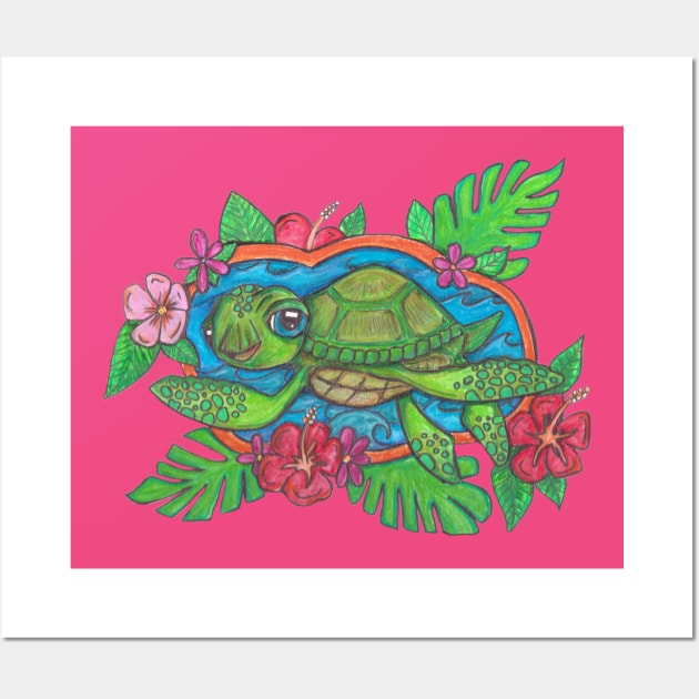 Cute Sea Turtle Wall Art by JenStedman73